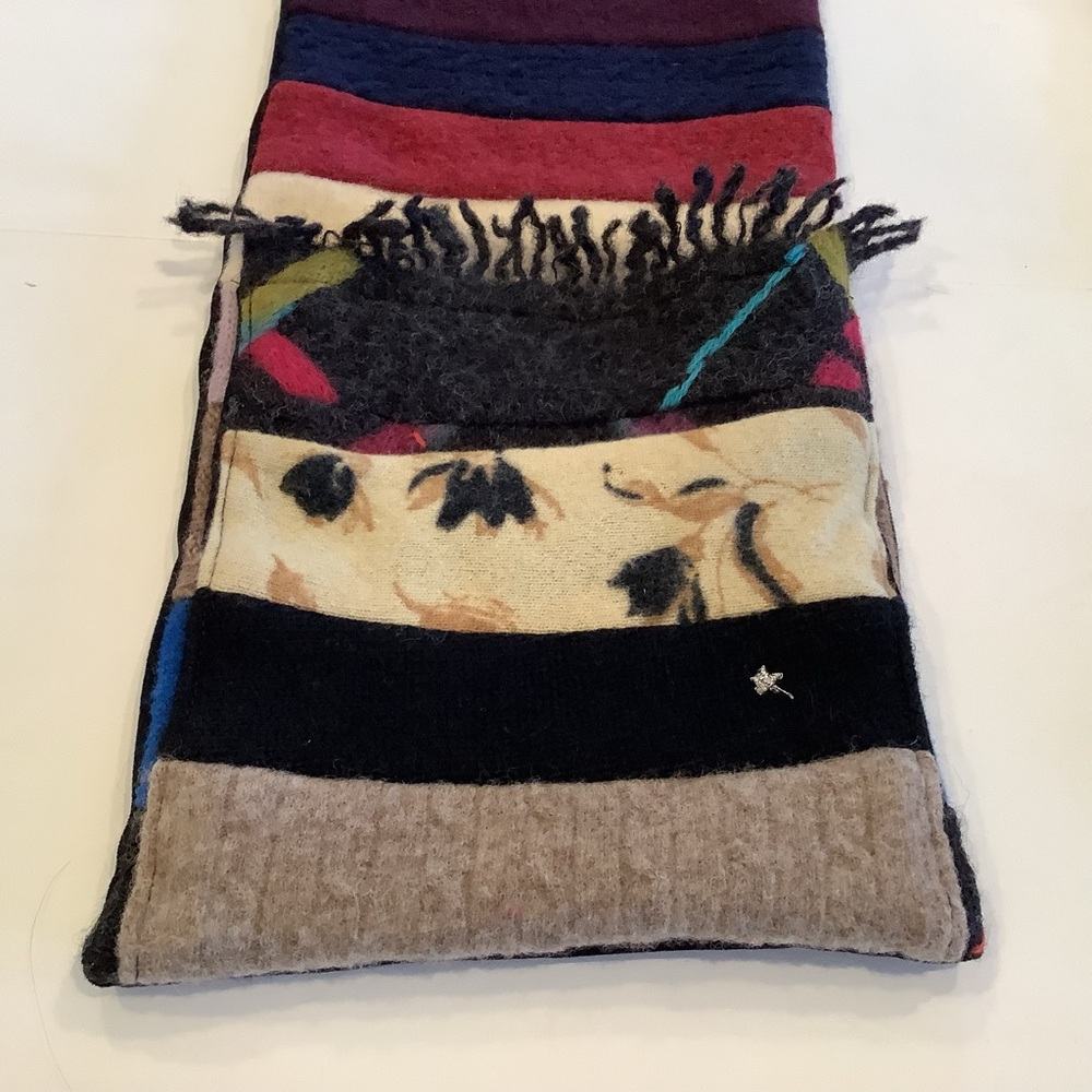 Multicolored Striped Rectangular Scarf With Pocke… - image 4